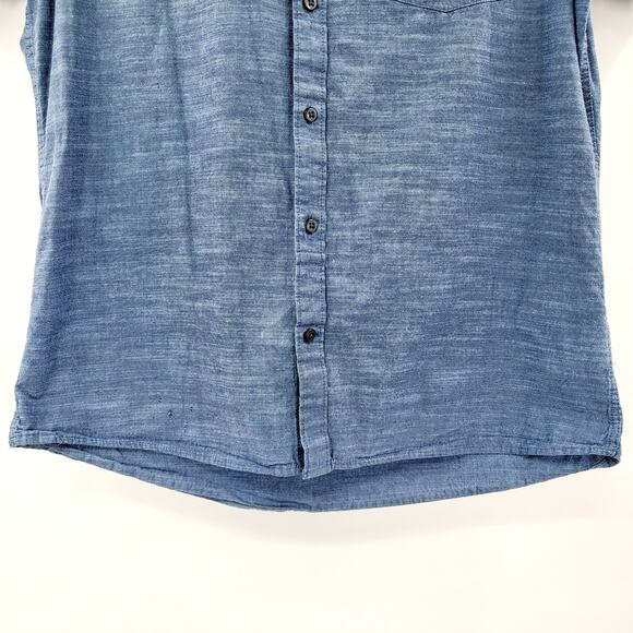 Hurley One and Only 2.0 Blue Classic Fit Woven Button-Up Short-Sleeve Shirt Sz M - Picture 6 of 9